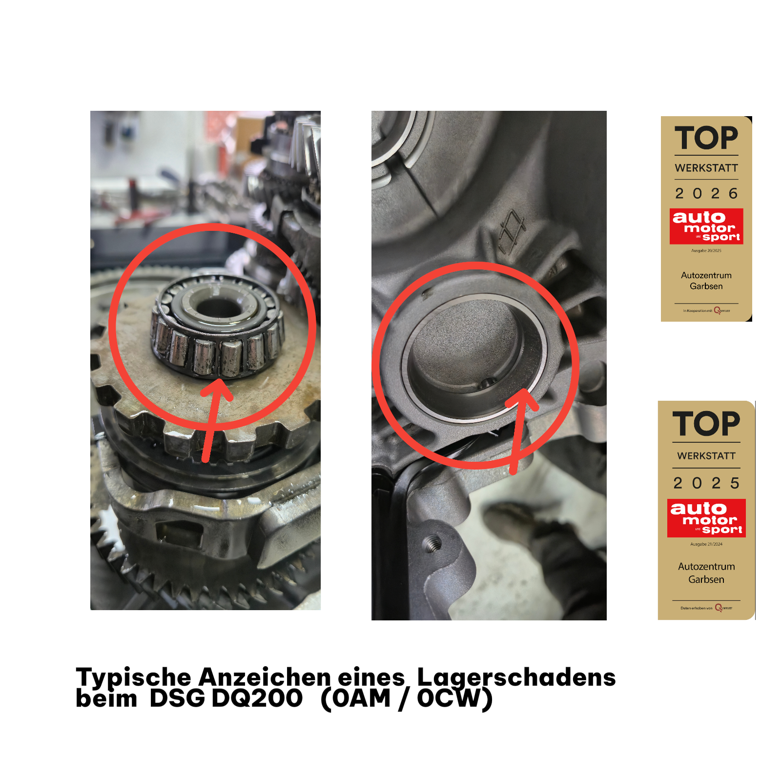 AZ-Teile® Lagersatz + Schaltgabel-Reparatursatz DSG 7-Gang DQ200 (0AM, 0CW) passend für VW Audi Seat Skoda