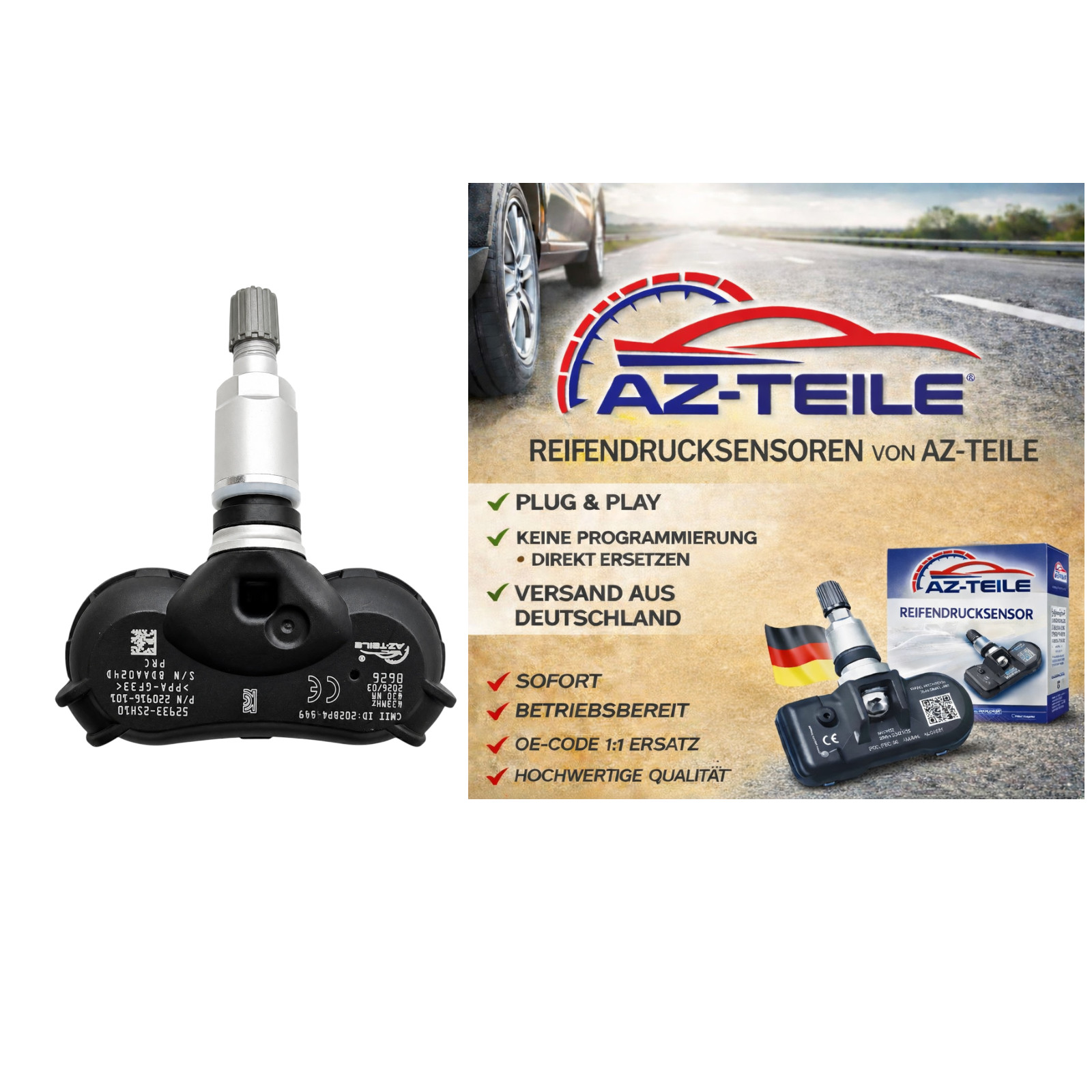 AZ-Teile® RDKS Reifendrucksensor passend für Kia Hyundai 52933-2S410 TPMS