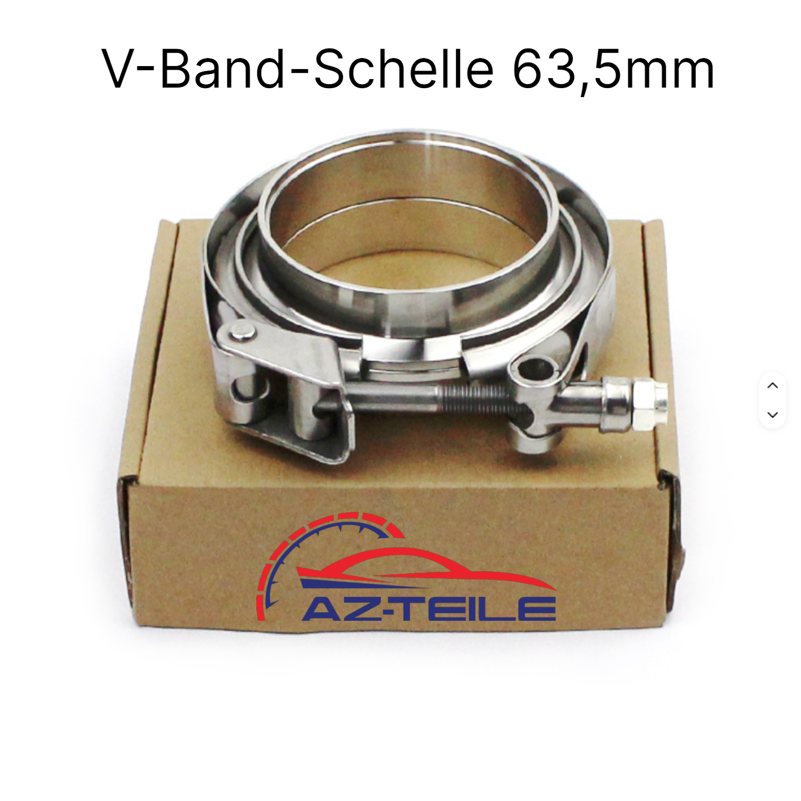 V-Band-Schelle 63,5mm mit 2x Anschweißringe V Band 2,5" mit Schnellverschluß