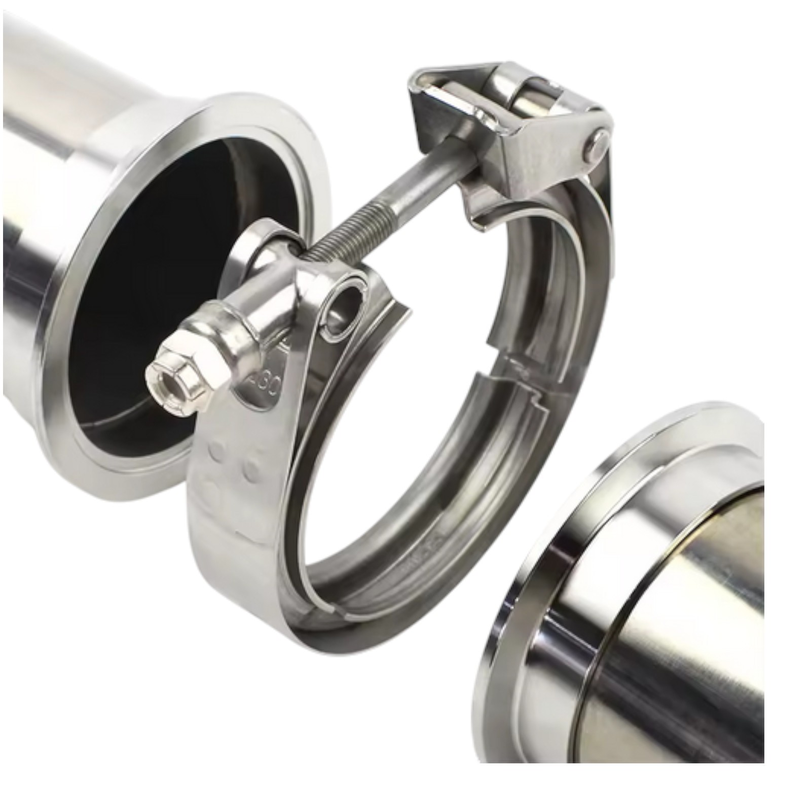 V-Band Schelle 50,8mm 2 Zoll Edelstahl mit Schnellverschluss Set