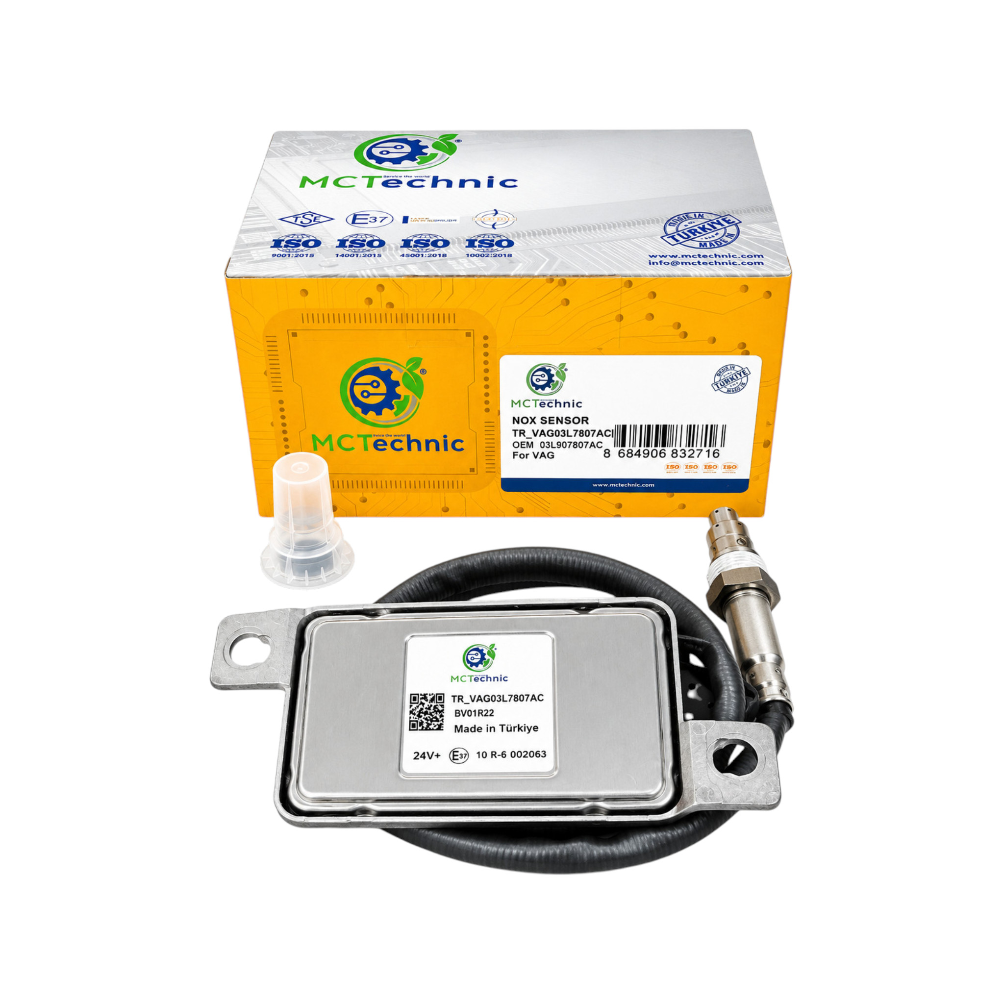 NOx Sensor 03L907807AC für VW Audi Seat Skoda AdBlue SCR Stickoxidsensor