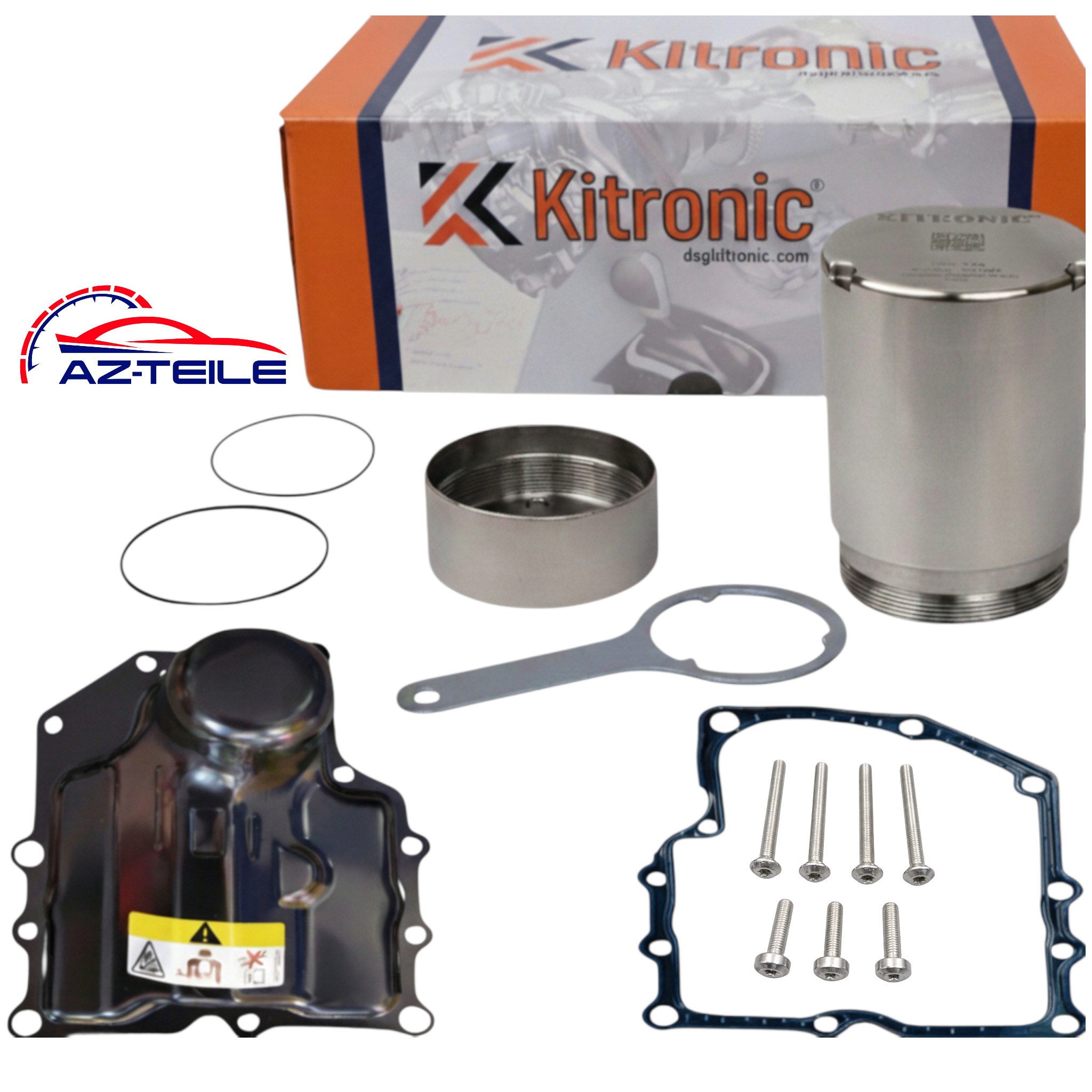 Kitronic Druckspeicher / Akkumulatorkolben mit Schrauben, Dichtung und Öl-Deckel DSG 7-Gang DQ200 passend für VW Audi Seat Skoda