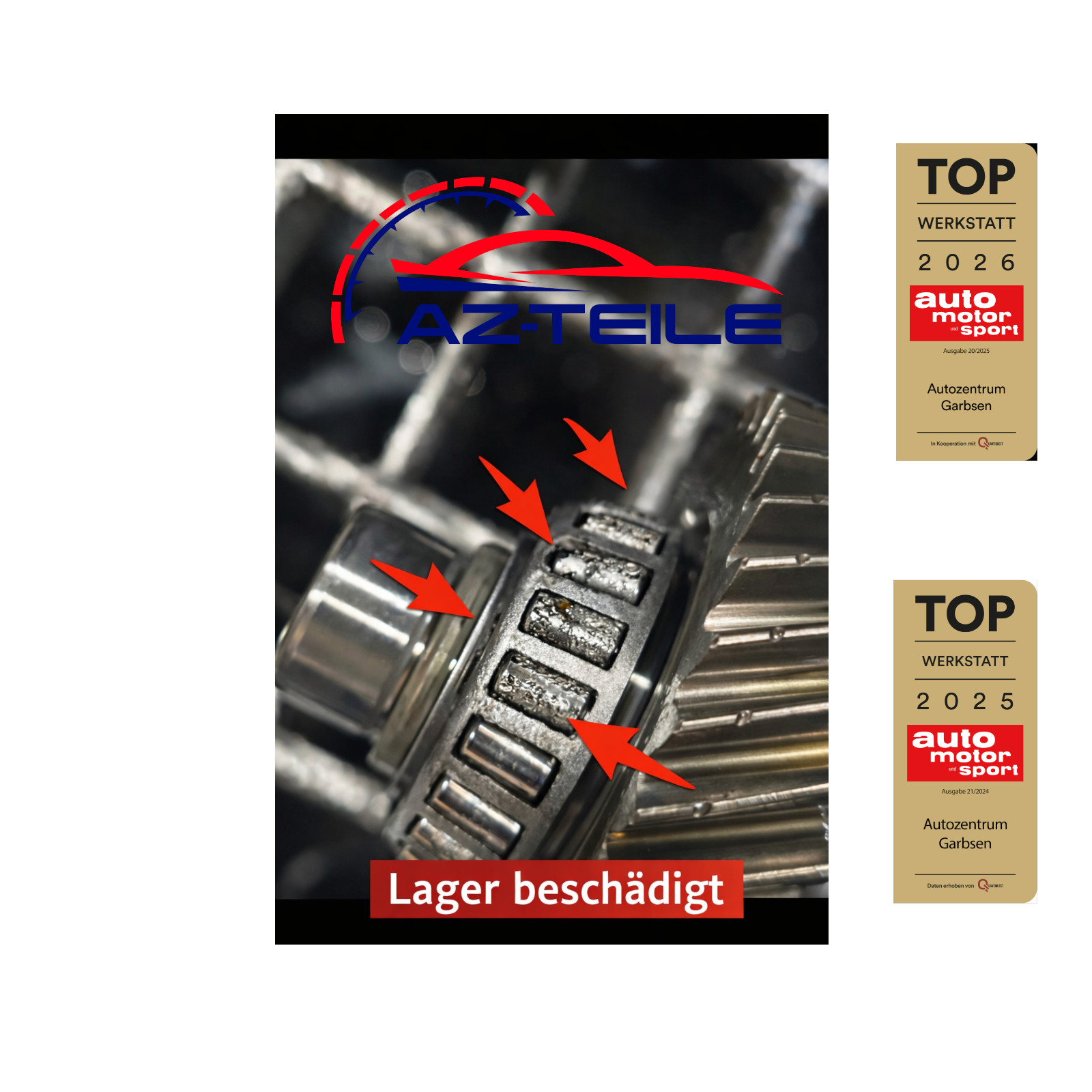 AZ-Teile® Lagersatz für Getriebewellen und Lagerstellen DSG 7-Gang DQ500 (0BH, 0BT) passend für VW Audi Seat Skoda