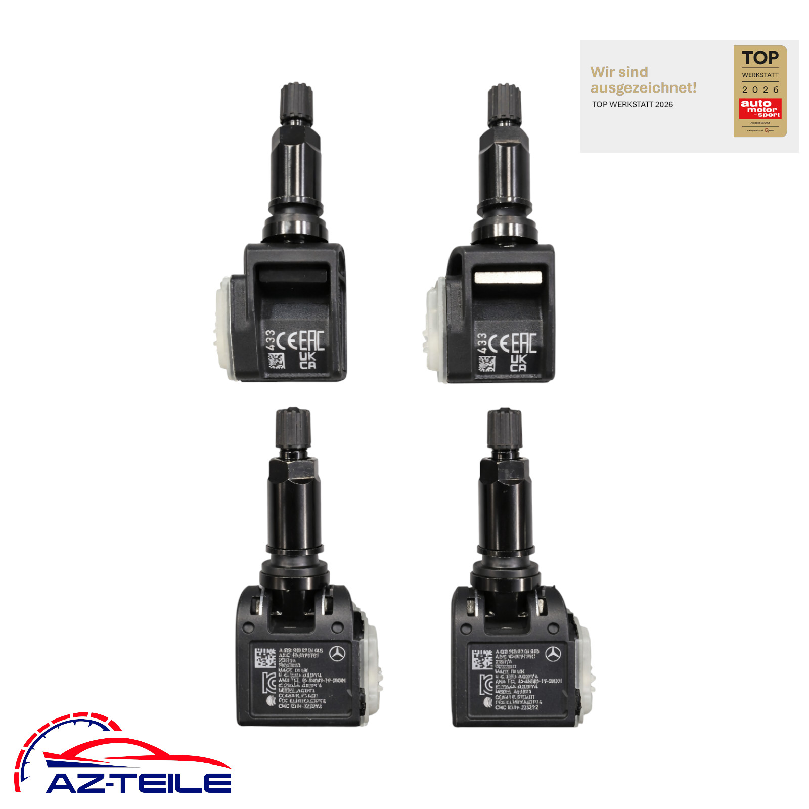 AZ-Teile® RDKS TPMS Reifendrucksensor 4er Set passend für Mercedes-Benz A0009058706