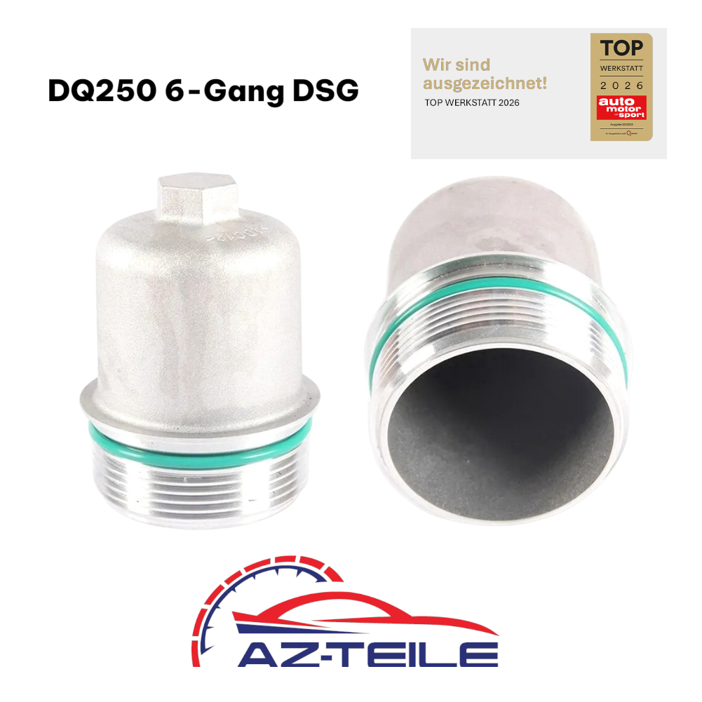 AZ-Teile® Ölfiltergehäuse aus Aluminiumguss (Upgrade) DSG 6-Gang DQ250 / 02E passend für VW Audi Seat Skoda